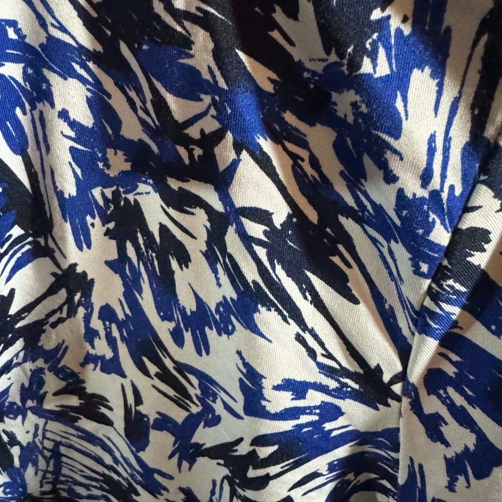 Tail Activewear Blue Black White Palmeria Print 1/4 Zip Long Sleeve Golf Top-MED - Picture 4 of 9